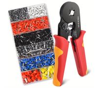 TEMU Kit de Herramientas de Crimpado de Ferrules para Electricistas SWANAMB - Alicates de Cabezal de Carraca Ajustables con Terminales, Acero de Carbono, AWG 23-7, SWANAMB