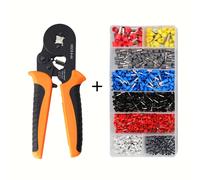 TEMU Kit de Herramientas de Crimpado HSC10 1200pcs con Varios Tipos de Terminales, Juego de Pinzas Hexagonales para Conectores Eléctricos, PVC Aislado 0.08-16mm²/AWG30-5, Accesorios de Crimpado