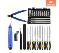 TEMU Kit de herramientas de impresión 3D de 32 piezas: Conjunto completo para desbarbar, limpiar, terminar e imprimir - Accesorios multifuncionales sin cargo para entusiastas de la impresión 3D