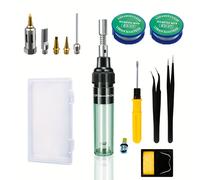 TEMU Kit de Herramientas de Soldadura con Puntas Metálicas Reemplazables, Juego Manual sin Batería para Renovación del Hogar, Reparación de Autos y de PCB, Kit Práctico de Soldadura