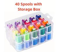 TEMU Kit de Hilos de Bordado de Poliéster de 40 Colores con Organizadora - Vibrantes, Duraderos para Máquinas Brother, , - Ideal para Costura, Punto de Cruz, Bordado a y Acolchado