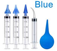 TEMU Kit de irrigación de oídos de 5 piezas | boquillas de 5 vías, 3 vías, 1 vía, bolas de de oídos, jeringas curvas, jeringas de 20 ml para una mejor y limpieza de oídos