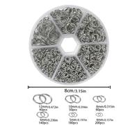 TEMU Kit de joyería de 690 piezas, Kit de joyería de 690 piezas, anillos de hierro y anillos de conexión para pulseras, collares, manualidades, sin necesidad de energía