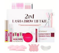 TEMU Kit de levantamiento de pestañas y laminación de cejas , que 6-8 semanas, con un potenciador de pestañas que mejora el maquillaje. Es un buen regalo para y familiares.