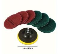 TEMU Kit de Limpieza para el Hogar de 8 Piezas: Cepillo de Taladro, Almohadillas de Fregado para Azulejos, Herramienta de Limpieza para Baño, Piso y Bañera (Verde 180-240 Granos 320-400 Granos)