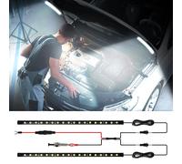 TEMU Kit de Luzes LED para Capó de Coche, Tira de Luces LED de 12V para Trabajo e Inspección en el Capó del Coche, Ajuste Universal para Cualquier Vehículo