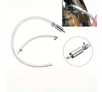 TEMU Kit de manguera de escape y embrague para motocicleta y coche - Herramienta universal de tubería de aluminio y goma con válvula de un solo para un fácil drenaje de