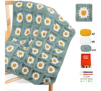 TEMU Kit de Mantilla de Crochet Granny Squares para en Manualidades, Set de Crochet Premium con Ganchos, Patrones y Adiciones de Calidad - para Crocheteros Experimentados, Regalos de San Valentín
