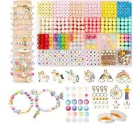 TEMU Kit de manualidades de joyería DIY con cuentas y accesorios de unicornio en un conjunto en .