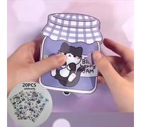 TEMU Kit de Manualidades DIY Tema Gato , Juego de 21 Piezas: Kit + 20 Calcomanías de Patrones Aleatorios, para Scrapbooking y Rompecabezas, ¡Ideal para Regalos de , Navidad y Año !