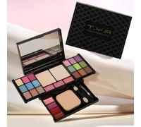 TEMU Kit de Maquillaje 27 Colores: 18 + 4 Labiales + 3 Ruborizantes + 2 Esponjas, Brocha Punta y Aplicador para . Set Cosmético Multiusos Nude Impermeable a Prueba del Ideal Para