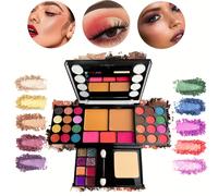 TEMU Kit de maquillaje de 37 piezas con paleta de de ojos, , de labios y conjunto de , aplicador - Ideal para principiantes, de en negro, azul, verde, naranja para mujeres