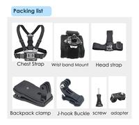 TEMU Kit de Montaje para Cámara de Acción en Pecho/Mochila/Correa | Accesorios Compatibles con GoPro Hero/DJI / 360, 13, 360, /4/3 - X5/X4/X3/Pro/Go3S