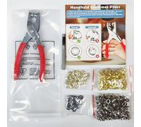 TEMU Kit de ojales de metal de 12 mm, arandelas, perforadora y alicates para ojales | Acero inoxidable, ideal para manualidades, cuero, cinturones, zapatos y herramientas para ojales