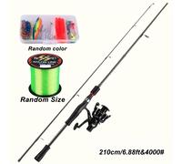 TEMU Kit de para Pesca Sougayilang: , Caña de 2 Secciones y Carrete Serie 4000 Spinning, Línea de Pesca, Cebos, Accesorios de Pesca