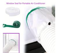 TEMU Kit de para Ventana Portátil Acondicionador de Aire con Cordón y Sujeción Adhesiva para Manguera de Secadora, Ventilación Ajustable para Puerta o Ventana Abatible