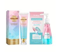 TEMU Kit de pasta dental con niacinamida y bicarbonato, limpia dientes y encías, manchas y suciedad, con para una refrescante