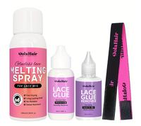 TEMU Kit de Pegamento para Pelucas de Encaje Dolahair - Impermeable, Spray Hipoalergénico para Pelucas de Encaje Frontal con Fórmula de y , Removedor y Banda Elástica