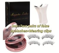 TEMU Kit de Pestañas Magnéticas 8 piezas | Reutilizables, Impermeables, Pestañas 3D Naturales con Rizador de Pestañas, Fáciles para Principiantes, , Larga Duración y para Uso Diario