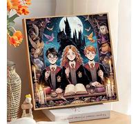 TEMU Kit de Pintura de Diamante 5D DIY Harry Potter de Bros. - Diamantes Acrílicos Redondos, Bordado Completo con Punto de Cruz para Decoración del Hogar y Manualidades, 30.0x30.0cm, Regalo para /