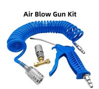 TEMU Kit de pistola de soplado de aire neumático, pistola de plumero de aire de resistencia, con manguera flexible de 16 pies, material plástico, para compresor, requiere electricidad ni baterías