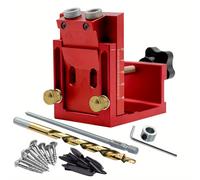 TEMU Kit de Plantilla para Agujeros de Bolsillo, Guía de Taladrado Ajustable de 2 Agujeros, Herramienta de de Ángulo, de Taladro para y Tornillos, Herramientas de Carpintería