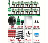 TEMU Kit de por Goteo DIY Jardín - de Automático de 32.8ft .4ft con Goteros Ajustables, con Manguera de 4/7'' - Invernaderos y Cuidado del Césped