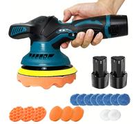 TEMU Kit de Pulidora Eléctrica para Coche con 2 Baterías X 12V 3.0Ah, 2800-5800 RPM, 6 Velocidades para Cuidado del Automóvil y de Muebles
