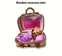 TEMU Kit de punto para oso de peluche en maleta: Conjunto de herramientas de tejido manual con PDF digital - Los materiales están completos - Conjunto de tejido de regalo - divertidos de punto