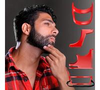TEMU Kit de Recorte y Estilismo de Barba 4-en-1 - Plantillas para Línea de Cabello, Bigote, Bigote y Línea de Cuello con Peine de Plástico Inodoro para Hombres, Set de Guía