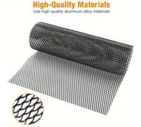 TEMU Kit de Rejilla Universal para Parrilla de Auto de Aluminio 40"x13", de Parrilla Automotriz 8x25mm, Rejilla de Ventilación para Guardabarros y Capó con Agujeros de