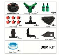 TEMU Kit de Riego por Goteo Ajustable para Jardines - Manguera de 16.4ft a 197ft, de Riego Fácil de Instalar con Conectores, de Riego para Jardín