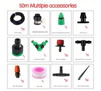TEMU Kit de riego por goteo automático de 50m para jardines exteriores - Material de PVC, no batería