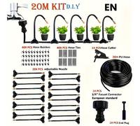TEMU Kit de riego por microaspersión de 20 metros con boquilla nebulizadora ajustable de latón de 7.87 pulgadas - automático, ideal para y invernaderos, sin necesidad de electricidad, estándar europeo