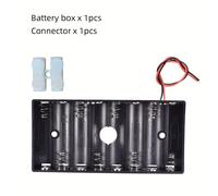 TEMU Kit de soporte para 8 pilas AA de 12V con conector de cable, de almacenamiento de pilas 14500, para uso en