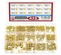 TEMU Kit de Surtido de 428pcs de 5 M2 M2.5 M3 M4 M5 Tuercas de Hembra con Muescas de Latón para Insertos Roscados, para Impresión 3D y Moldeo por Inyección de Juntas Soldadas Hidráulicas