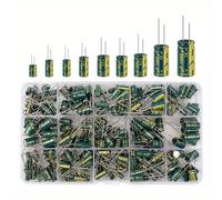 TEMU Kit de Surtido de Condensadores Electrolíticos de Aluminio de de 225 piezas para TV, 15 desde 0.1uF 630uF, resistencia de precisión del 0.01%, para bricolaje y