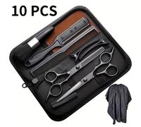 TEMU Kit de Tijeras para Cortar Cabello de 8/10 piezas, Profesional para Peluquería/Casa, Tijeras Adelgazadoras y Mezclantes para Hombres Mujeres Mascotas