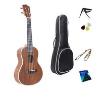 TEMU Kit de Ukulele de Madera de 23 pulgadas con Estuche Rígido, Mochila de Tela Oxford Engrosada de 10mm, Púa, , Correa de Guitarra y Manual de Práctica de Introducción - Duradero y