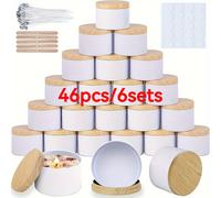 TEMU Kit Deluxe de Velas DIY 46 Piezas | Herramientas Profesionales + 6 Tarros de Cera Blancos y Contenedor Metálico para Accesorios (40 Piezas) | Regalo para al , Ideal para y Fiestas