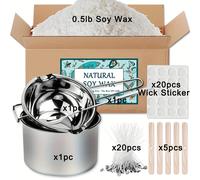 TEMU Kit para hacer velas, 49 piezas que incluyen una olla para velas, cera de soja, pegatinas para de velas, de velas, soportes para y una cuchara.