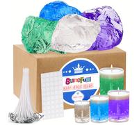 TEMU Kit para Hacer Velas de Gel BlingFun, Cera de Gel Transparente 100gx4pcs, de Cera x50, Pegatinas para x50 para la Fabricación de Velas Aromáticas y Artesanías con Cera