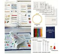 TEMU Kit para Principiantes de Bordado: Libro de Patrones + Guía de + Manual de Costura Tutorial | Paquete de Materiales DIY con Herramientas de Agujas y Hilos (Adecuado para Principiantes)