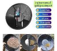 TEMU Kit Portátil de Prospección de Oro Manual de 5 Piezas con Sartén Dorada, Pala, Tubo de y - Equipo de Prospección de Oro de Plástico/Metal Resistente para Ríos, y Quebradas, para Todas las Edades