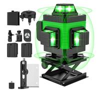 TEMU Kit Profesional de Nivel Láser 4D Autonivelante con 16 Líneas de Haz Verde, Control Remoto Autonivelante Magnético y 2 Baterías, para Alineación , Construcción, Diseño de Interiores y Renovación