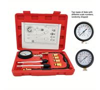 TEMU Kit profesional de prueba y de motores con manómetro de compresión de precisión para cilindros, de presión de 0 PSI, completo con manguera flexible y adaptadores para M10, M12, M14 y M18