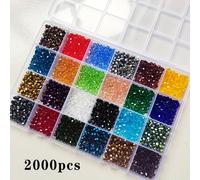TEMU Kits de Fabricación de Joyas de 4mm con Cuentas Facetadas de Vidrio en Rejillas de 24, Surtidos de 2000 piezas/