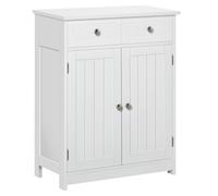 TEMU kleankin Armario Auxiliar de Baño Mueble Auxiliar de Baño con 2 Cajones y Estante Ajustable Estilo Moderno para Ducha Dormitorio 60x30x75 cm