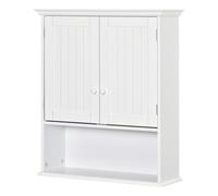 TEMU kleankin Armario Baño de Pared con Estante Interior Ajustable y Compartimento Abierto Mueble Auxiliar Suspendido Multiusos para Cocina 60x20x70.5 cm