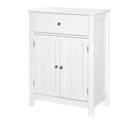 TEMU kleankin Armario de Baño de Almacenaje Multifuncional Mueble Auxiliar con 1 Cajón y Estante Interior Ajustable Antivuelco para Cocina Salón 60x30x80 cm